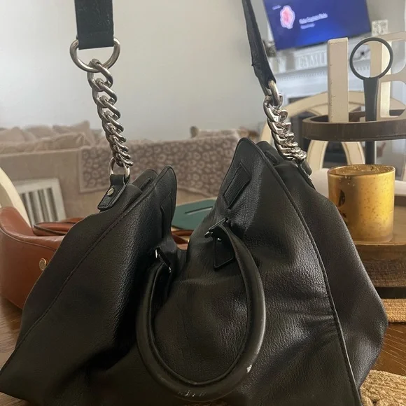 Michael Kors Black Leather Satchel with Silver-Tone Padlock - Picture 5 of 5